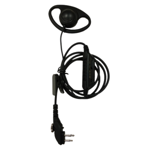 D-Shape Earpiece with PTT & Mic (VOX) for Hytera BD and PD Series EHM15-A